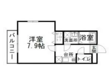カーサベルデ和多田(1K/1階)の間取り写真
