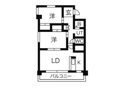 ロゼ・ロワール(2LDK/5階)の間取り写真
