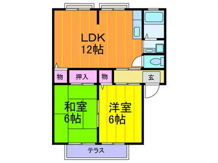 ローズハイツ(2LDK/2階)の間取り写真