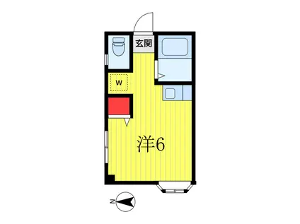 メゾン・ド・ヴェルデ(ワンルーム/2階)の間取り写真