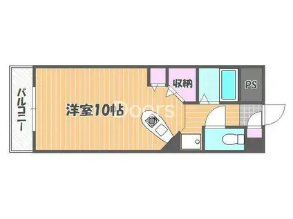 アルフィーネ今D(ワンルーム/2階)の間取り写真