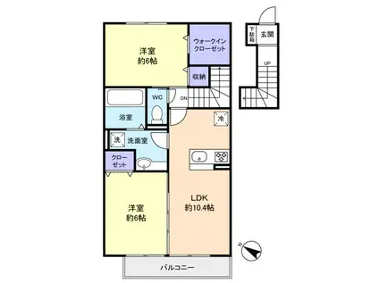 京成本線 八千代台駅 徒歩25分 2階建 築9年(2LDK/2階)の間取り写真