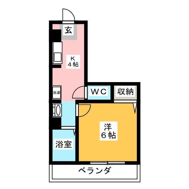 ハイライズ(1K/1階)の間取り写真