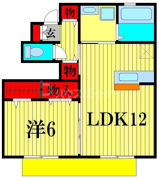 サニーモール参番館(1LDK/1階)の間取り写真