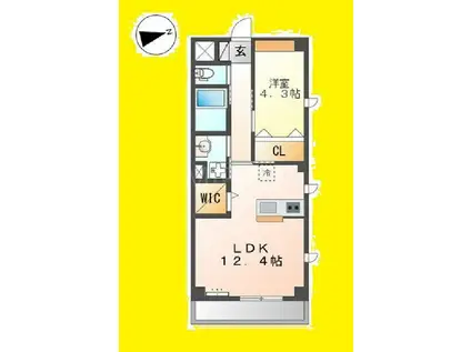 セントラルセブン(1LDK/2階)の間取り写真