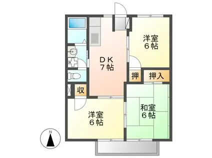 コーポHASEGAWA(3DK/2階)の間取り写真