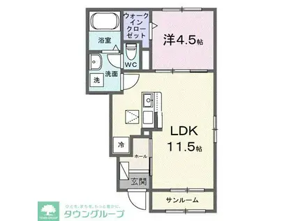 セレニテ東豊田(1LDK/1階)の間取り写真