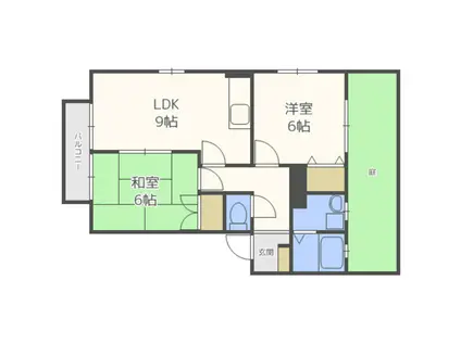 パルティーレ(2DK/1階)の間取り写真