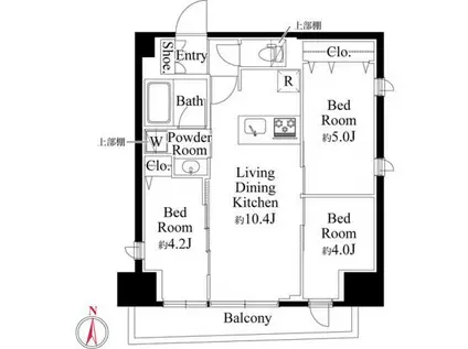 CLK南千住(3LDK/2階)の間取り写真