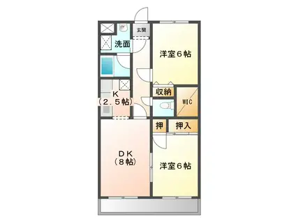 ロイヤルコーポ椿森(2LDK/1階)の間取り写真