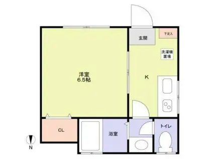 ウインズハイツ(1K/1階)の間取り写真