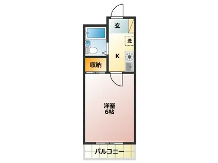 高崎ジャスタン(1K/4階)の間取り写真