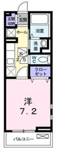 キルシュ ブラウ(1K/2階)の間取り写真
