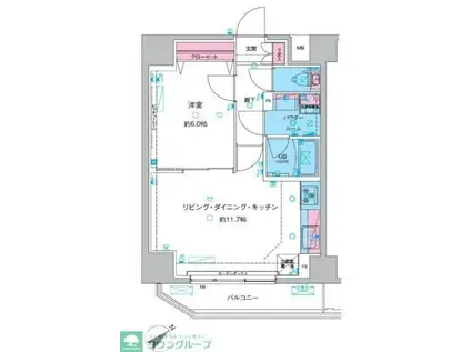 GENOVIA三ノ輪IIISKYGARDEN(1LDK/5階)の間取り写真