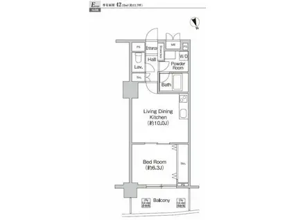 プライムアーバン町屋サウスコート(1LDK/7階)の間取り写真