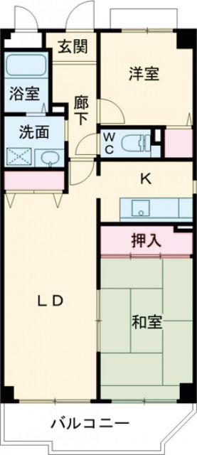 サンマンション南野(2LDK/2階)の間取り写真