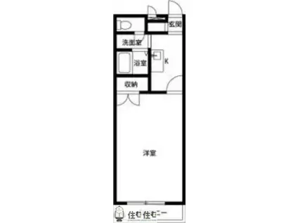 プレジール VIOLETTE(1K/1階)の間取り写真