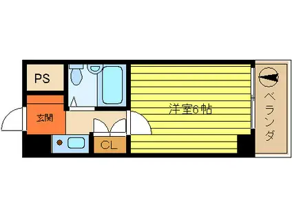 第52新井ビル(ワンルーム/4階)の間取り写真