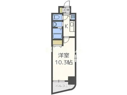 エステムコート難波IIアレグリア(1K/10階)の間取り写真