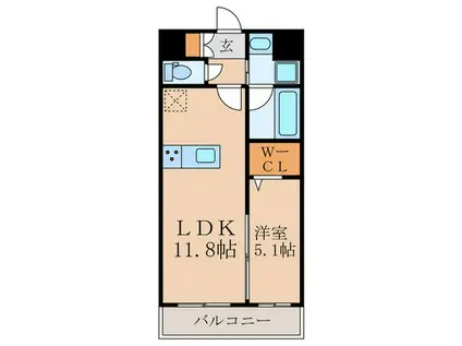スリージア(1LDK/3階)の間取り写真