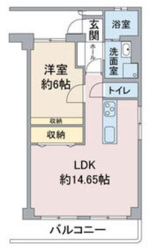 マンションわくら(1LDK/3階)の間取り写真