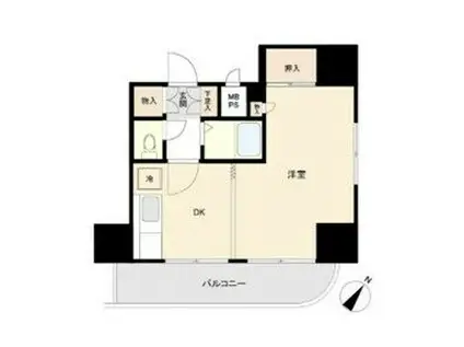 セザール琴似(1DK/4階)の間取り写真