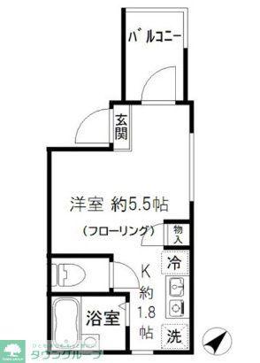 MELDIA梅田(1K/1階)の間取り写真