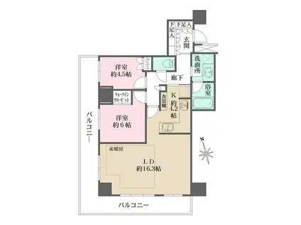 ザ・パークハウス新宿タワー(2LDK/11階)の間取り写真