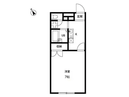 プレジール カーサ・ベルデ(1K/2階)の間取り写真