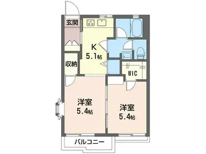 アイカワコーポラス(2K/2階)の間取り写真