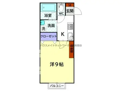 APARTMENT BE1(1K/1階)の間取り写真