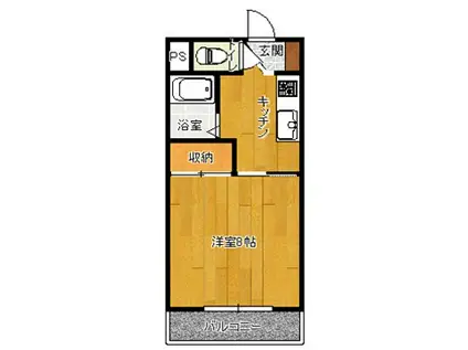 柳沢マンション(1K/3階)の間取り写真