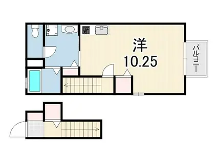 HYS CRECER 清澄白河(1K/6階)の間取り写真