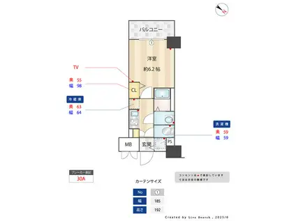 S-RESIDENCE神宮西駅前ASCENT(1K/1階)の間取り写真