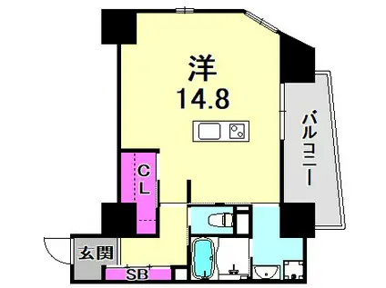 OZ CASA(ワンルーム/10階)の間取り写真