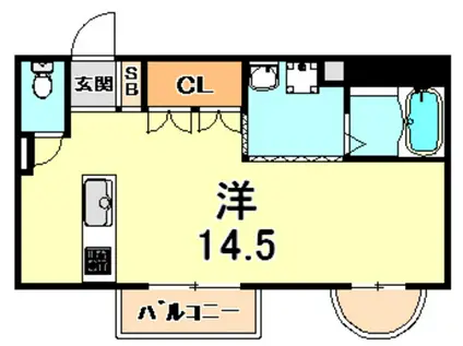 エスポアール(ワンルーム/3階)の間取り写真