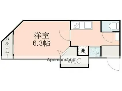 SAINT-DEERS(1K/1階)の間取り写真