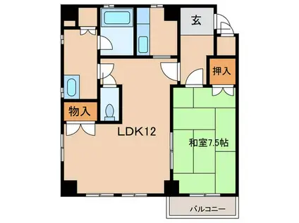 プレシード(1LDK/2階)の間取り写真