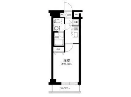 プレールドゥーク中野坂上(1K/2階)の間取り写真