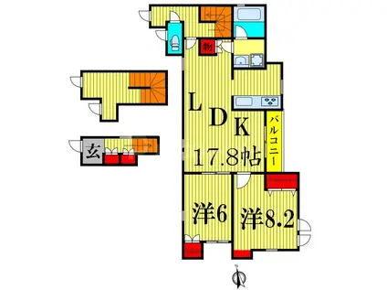 テラッセ・レミタージュ(2LDK/3階)の間取り写真