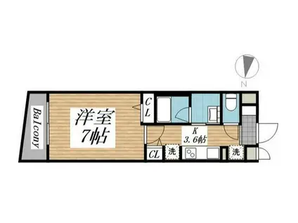 クリオ ラモード学芸大学II(1K/2階)の間取り写真