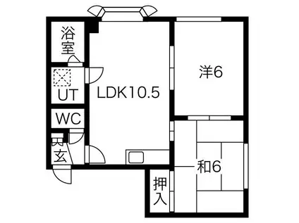 グリーンヒルズ(2LDK/2階)の間取り写真