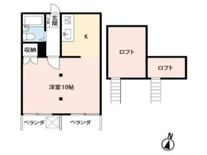 レイーナ北習志野(1DK/1階)の間取り写真