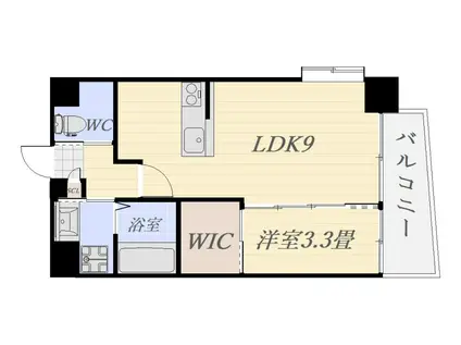 ウイング薬師(1LDK/7階)の間取り写真