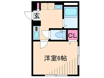 プランシュ綱島(1K/1階)の間取り写真