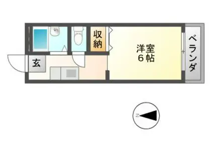 メゾンクレールS(1K/1階)の間取り写真