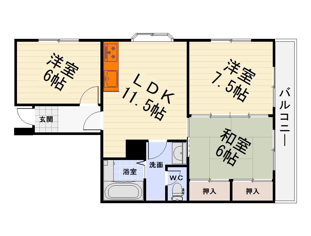 ラームズプラザ(3LDK/5階)の間取り写真