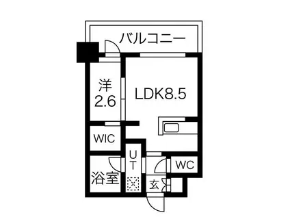 アルティザ博多ベイコート(1LDK/5階)の間取り写真