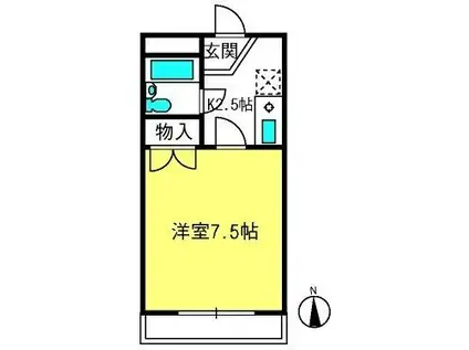 ベルメゾン・KH(1K/2階)の間取り写真