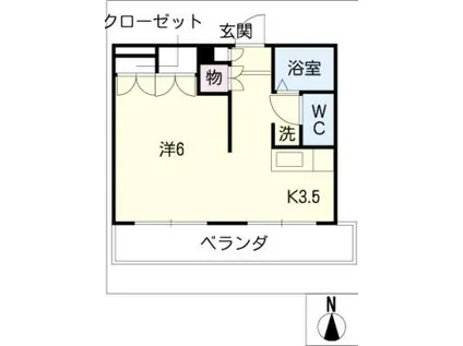 CASA NOAH高峯町(1K/2階)の間取り写真